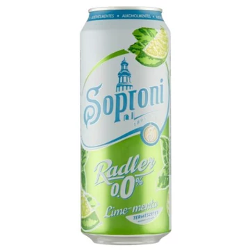 Soproni Radler alkoholmentes dobozos sör, lime-menta ízesítéssel 0,5l DRS