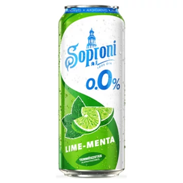Soproni 0.0% alkoholmentes dobozos sör, lime-menta ízesítéssel 0,5l DRS