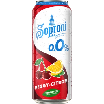 Soproni 0.0% alkoholmentes dobozos sör, meggy-citrom ízesítéssel 0,5l DRS