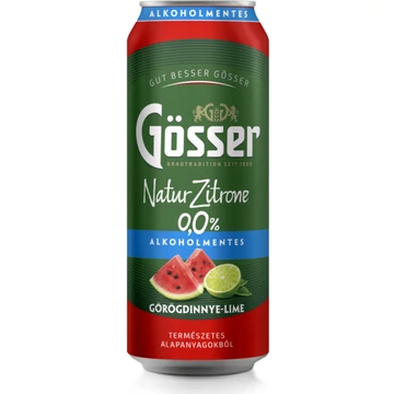 Gösser Natur alkoholmentes dobozos sör, dinnye-lime ízesítéssel 0,5l DRS Gösser Natur alkoholmentes dobozos sör, dinnye-lime ízesítéssel 0,5l DRS