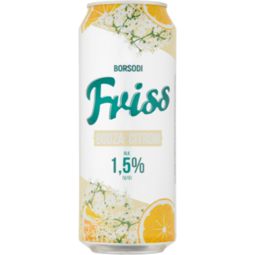 Borsodi Friss dobozos sör, bodza-citrom ízesítéssel 0,5l