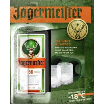 Jägermeister keserűlikőr 0,7l 35% + jégpohár készítő