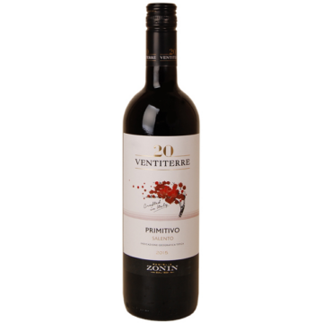 Zonin Ventiterre Primitivo száraz vörösbor 0,75l 2019